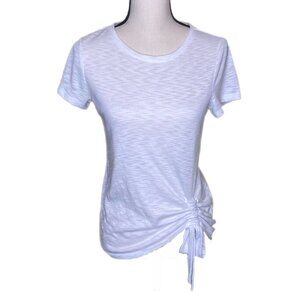 INC International Concepts Women's White T-Shirt w/Gathered Bow on Side Size XS